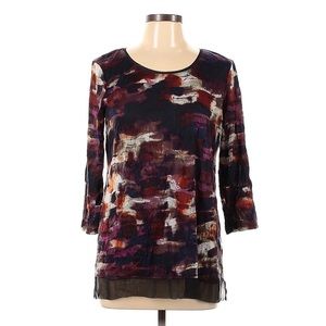 SIMPLY VERA Boho Purple Black Watercolor Tunic Size XL